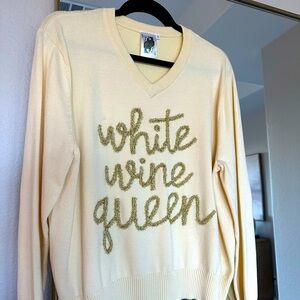Queen of Sparkles White Wine Queen Sweater